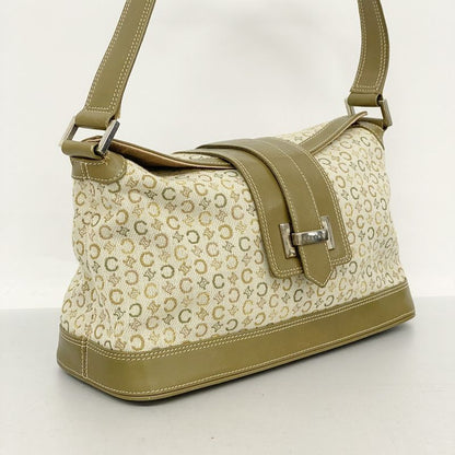 Celine Handbag C Macadam Canvas Khaki Brown Silver Hardware Women