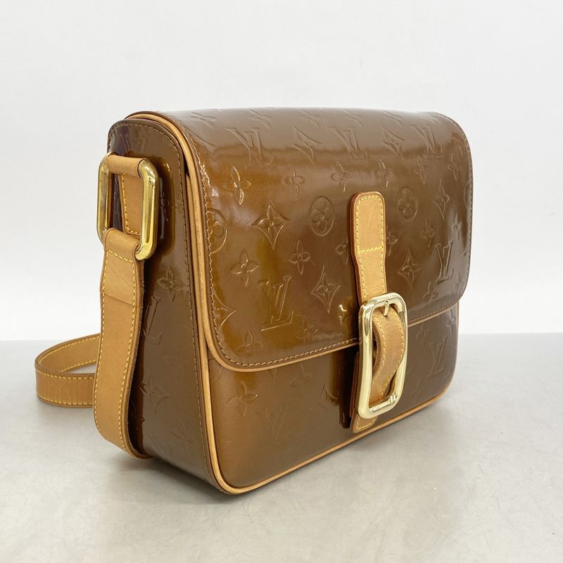 Louis Vuitton Shoulder Bag Vernis Christie GM M91107 Bronze Ladies