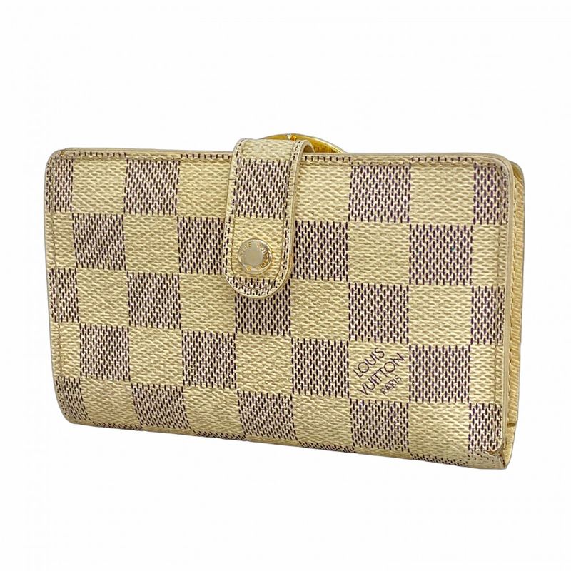Louis Vuitton Wallet Damier Azure Portefeuille Viennois N61676 White Ladies