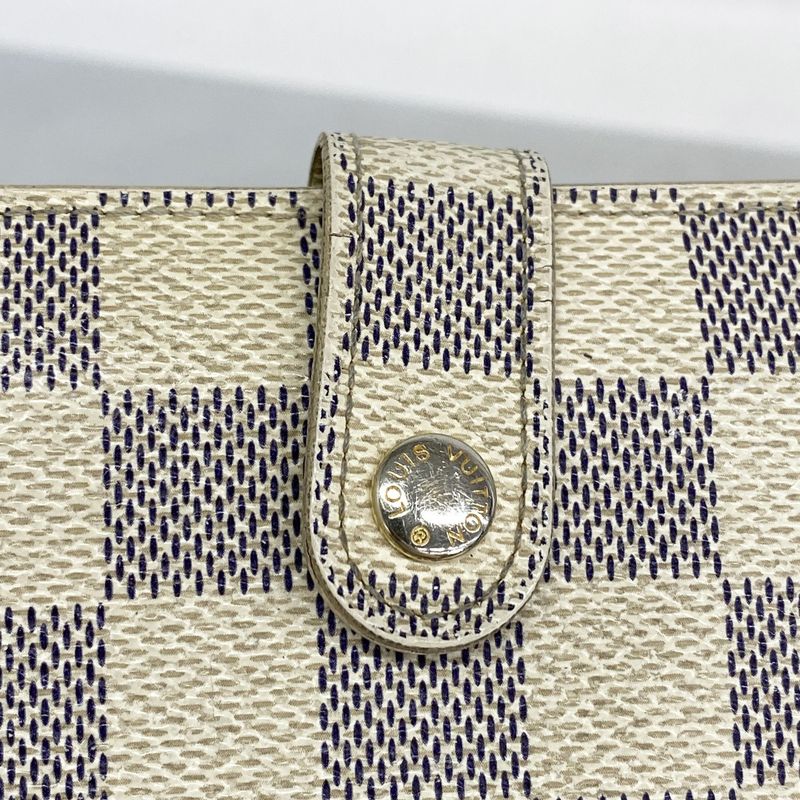 Louis Vuitton Wallet Damier Azure Portefeuille Viennois N61676 White Ladies