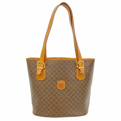 Celine Tote Bag Macadam PVC Brown Gold Hardware Women's