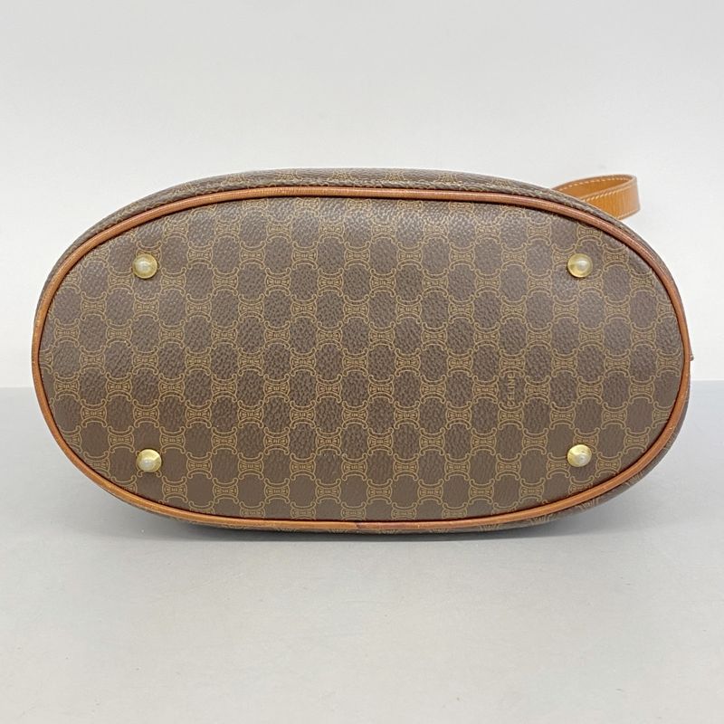 Celine Tote Bag Macadam PVC Brown Gold Hardware Women's