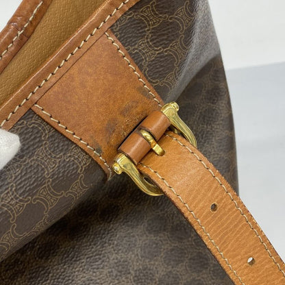 Celine Tote Bag Macadam PVC Brown Gold Hardware Women's