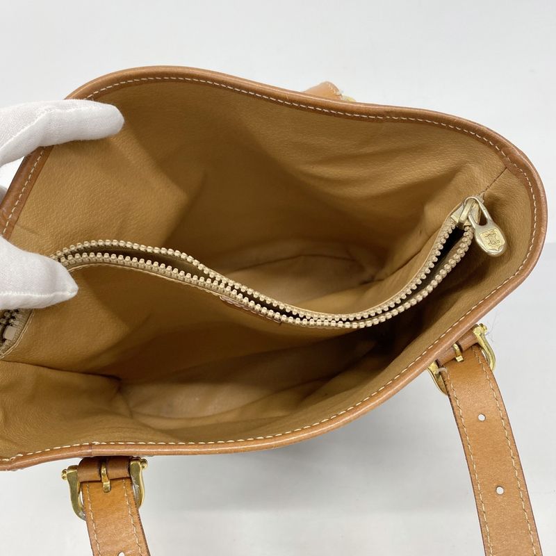 Celine Tote Bag Macadam PVC Brown Gold Hardware Women's