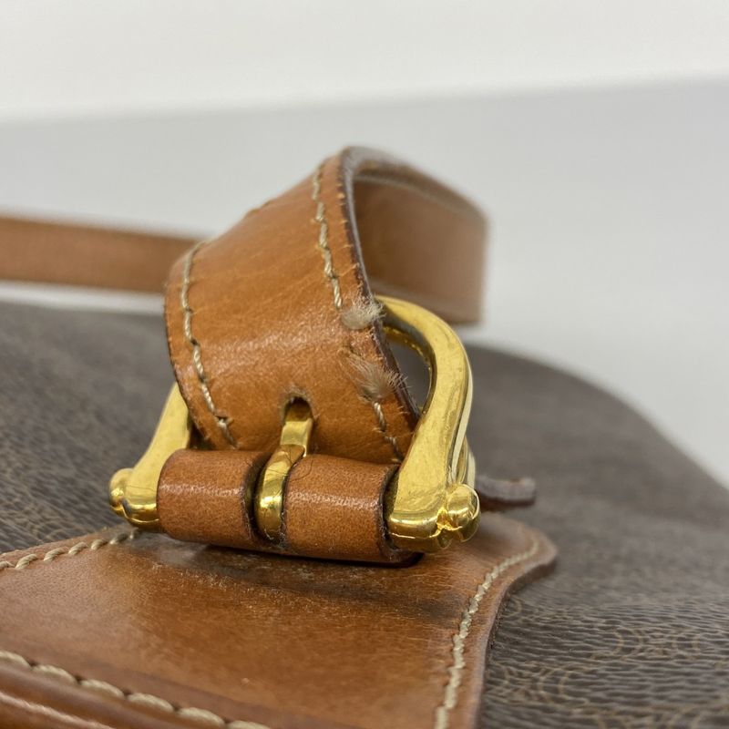 Celine Tote Bag Macadam PVC Brown Gold Hardware Women's