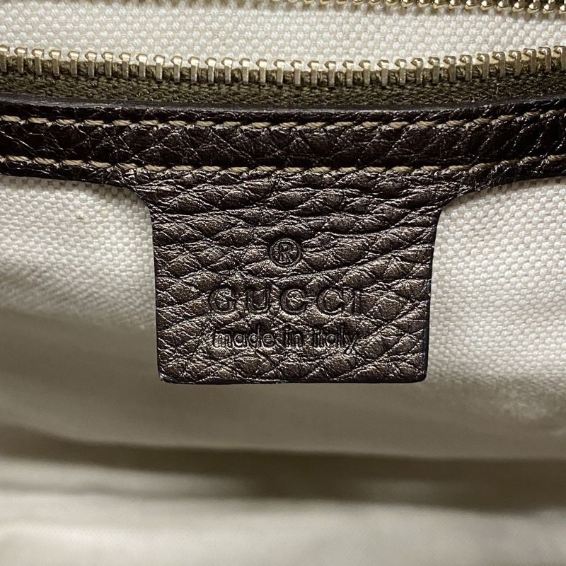 Gucci Shoulder Bag Bamboo New Jackie 246907 Leather Brown Chien Pan Gold