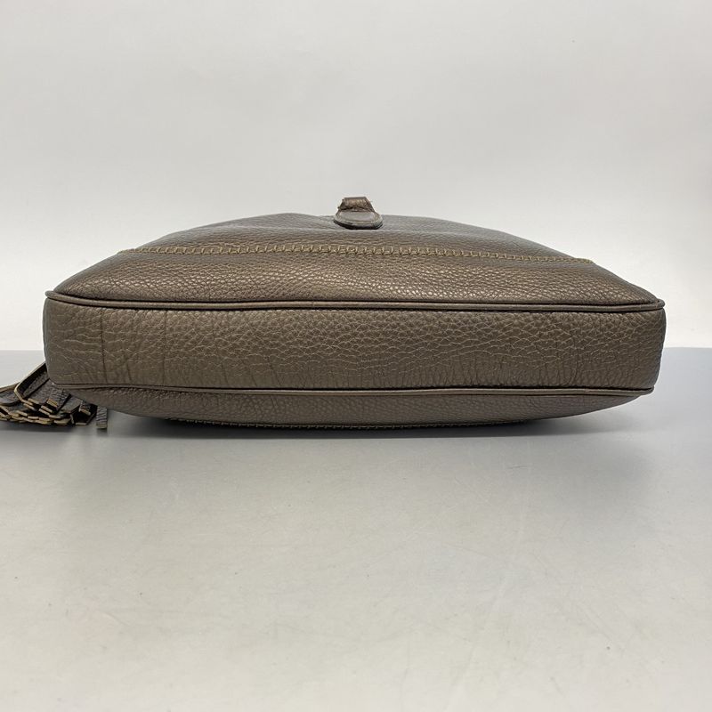 Gucci Shoulder Bag Bamboo New Jackie 246907 Leather Brown Chien Pan Gold