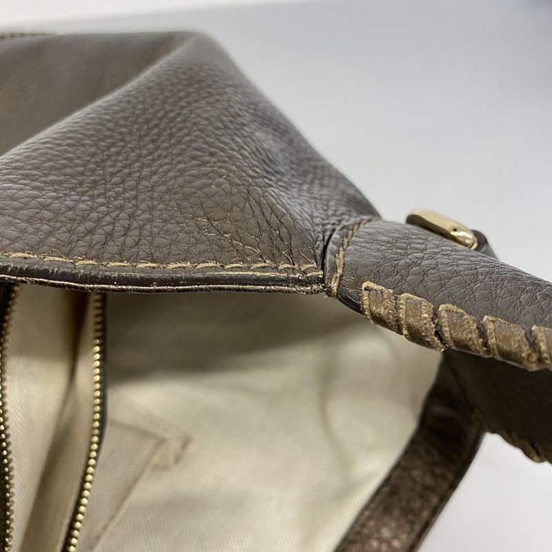 Gucci Shoulder Bag Bamboo New Jackie 246907 Leather Brown Chien Pan Gold