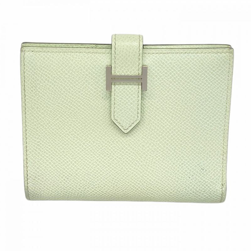 Hermes Wallet Bearn Compact Vaux Epson Veil Fizz Silver Hardware U Engraved