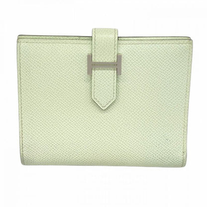 Hermes Wallet Bearn Compact Vaux Epson Veil Fizz Silver Hardware U Engraved