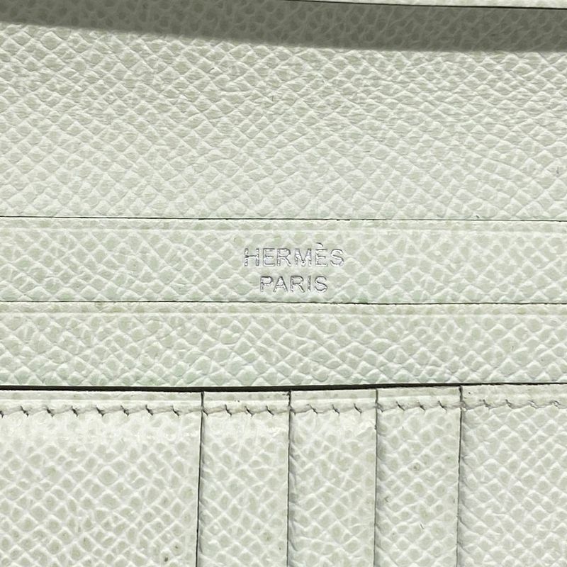 Hermes Wallet Bearn Compact Vaux Epson Veil Fizz Silver Hardware U Engraved