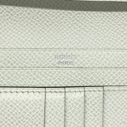 Hermes Wallet Bearn Compact Vaux Epson Veil Fizz Silver Hardware U Engraved