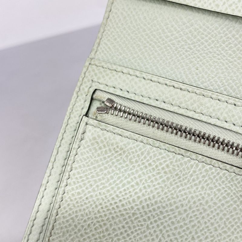 Hermes Wallet Bearn Compact Vaux Epson Veil Fizz Silver Hardware U Engraved