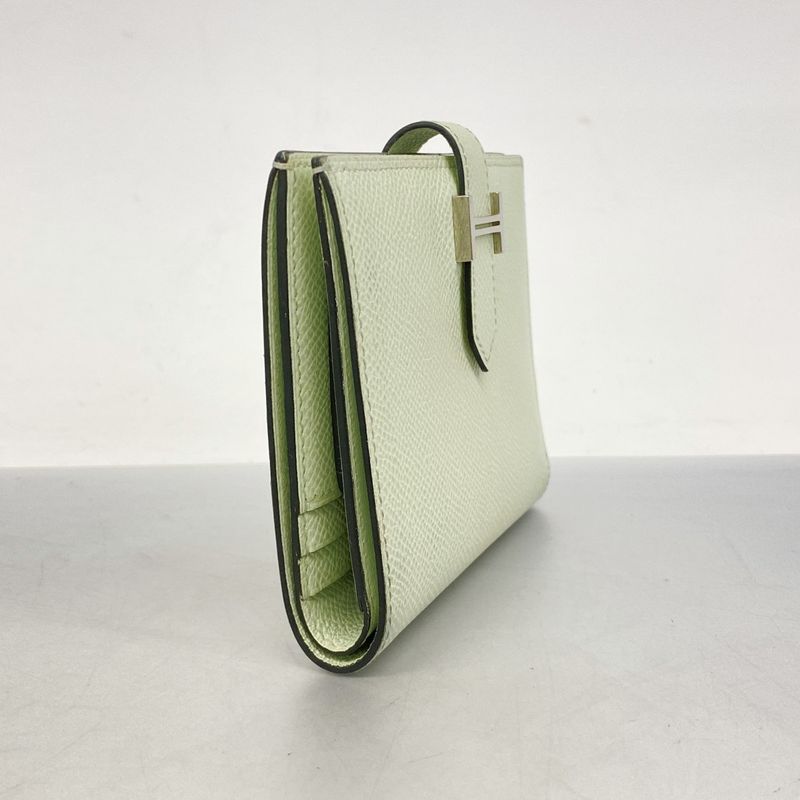 Hermes Wallet Bearn Compact Vaux Epson Veil Fizz Silver Hardware U Engraved