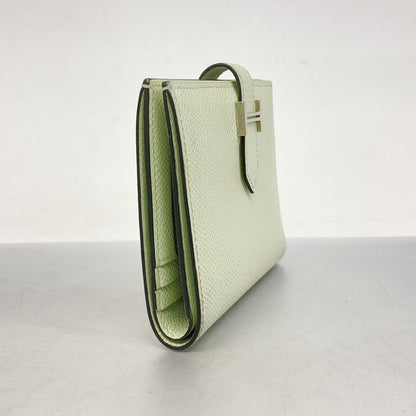 Hermes Wallet Bearn Compact Vaux Epson Veil Fizz Silver Hardware U Engraved