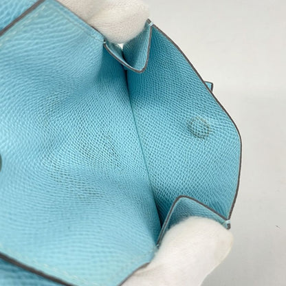 Hermes Wallet Bearn Mini Compact Mini Vaux Epson Blue Atoll Silver Hardware Y