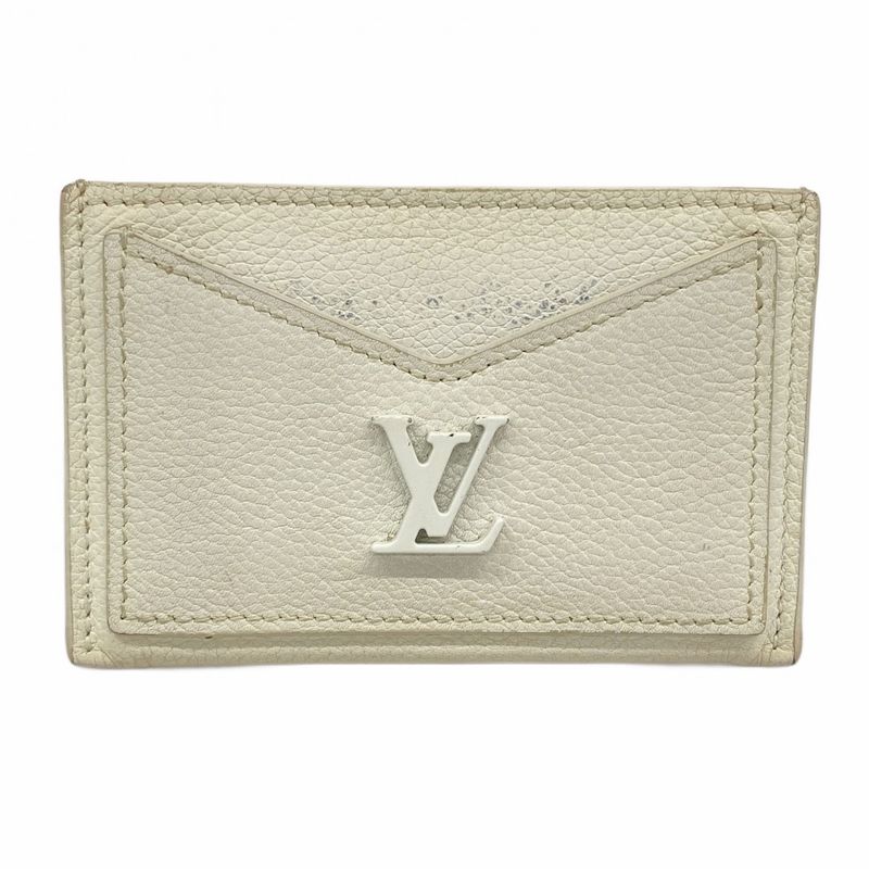 Louis Vuitton Card Case Porte Culto Lock Me M68727 White Women's