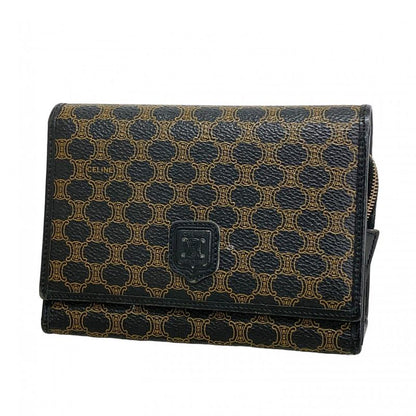 Celine Pouch Macadam PVC Black Gold Hardware Women