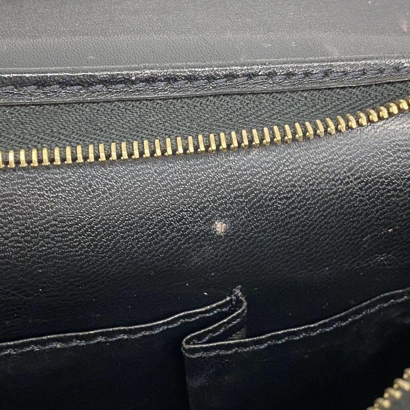 Celine Pouch Macadam PVC Black Gold Hardware Women