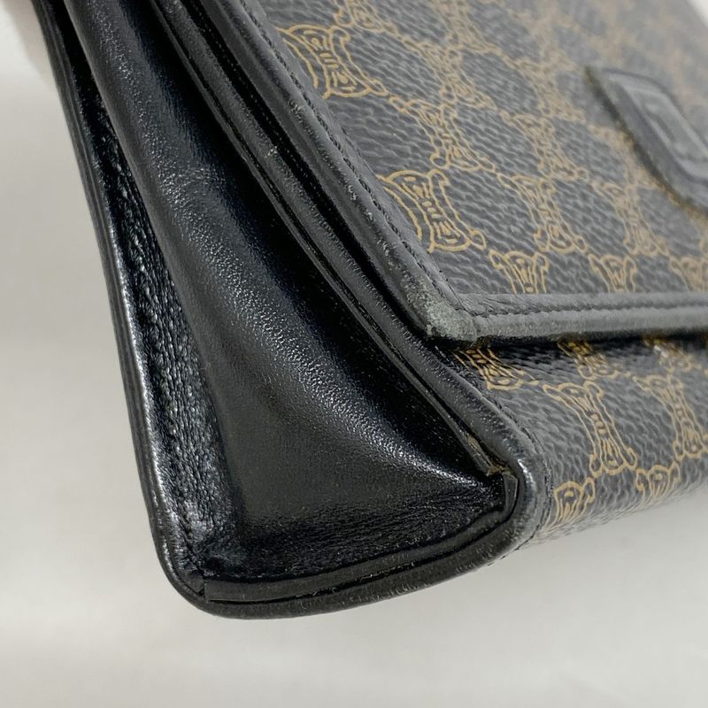 Celine Pouch Macadam PVC Black Gold Hardware Women