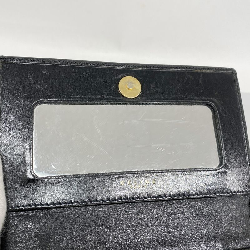 Celine Pouch Macadam PVC Black Gold Hardware Women