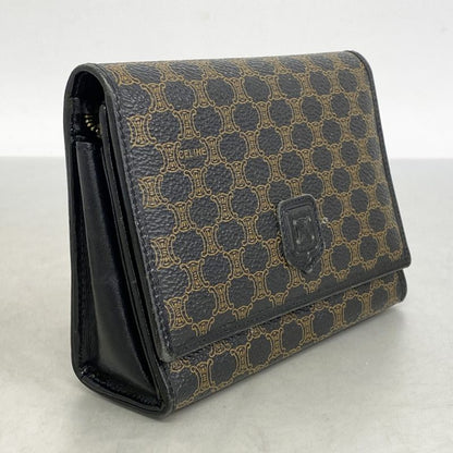 Celine Pouch Macadam PVC Black Gold Hardware Women