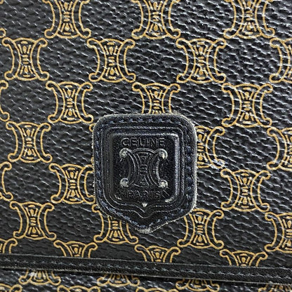 Celine Pouch Macadam PVC Black Gold Hardware Women