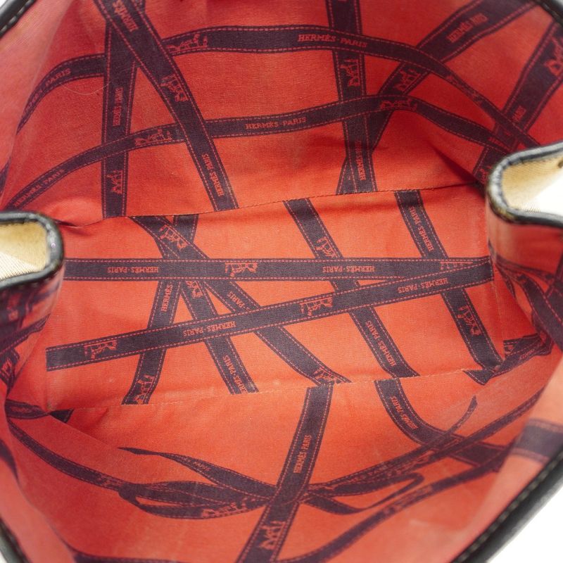 Hermes Tote Garden Party TPM Bordic Ribbon Toile Ash Black Silver Hardware Women