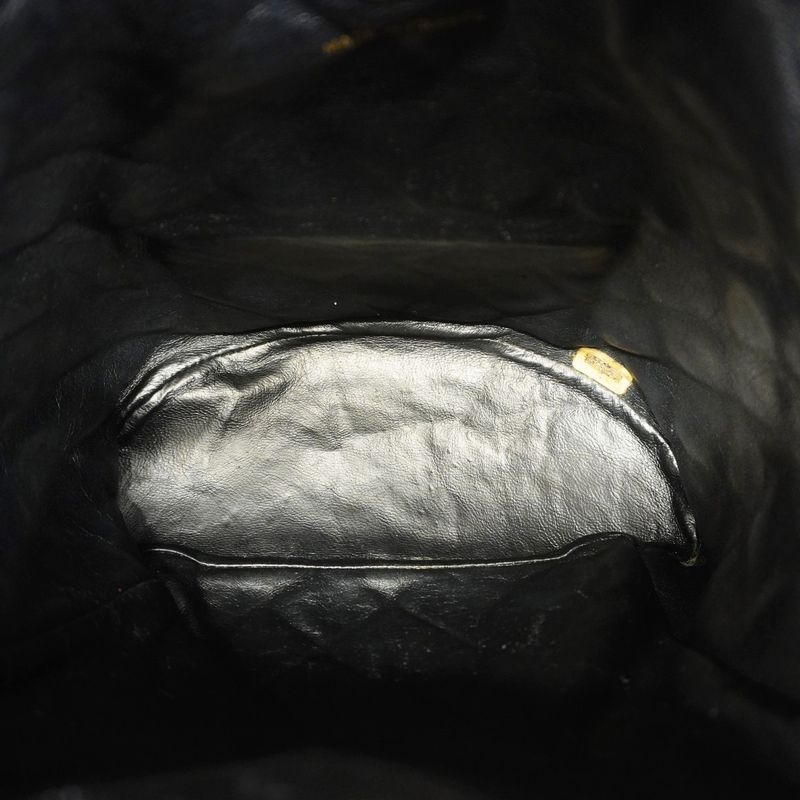 Chanel Backpack Daypack Matelasse Lambskin Black Gold Hardware Women