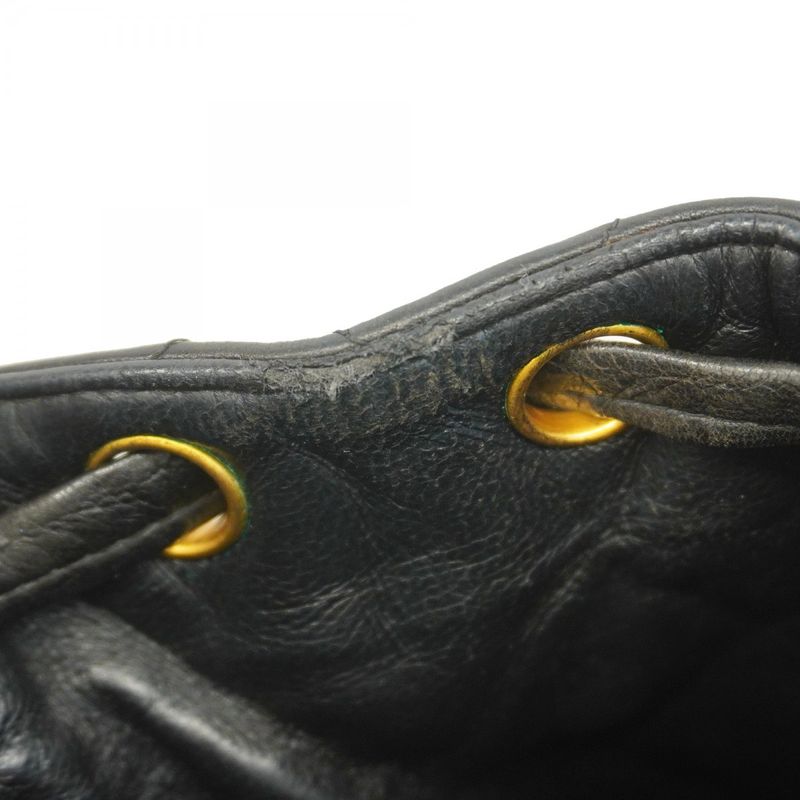 Chanel Backpack Daypack Matelasse Lambskin Black Gold Hardware Women