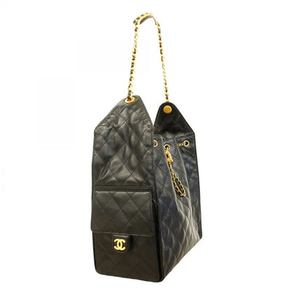Chanel Shoulder Bag Chanel 25 Grain Calfskin Black Chien Pan Gold Hardware Women