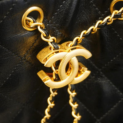 Chanel Shoulder Bag Chanel 25 Grain Calfskin Black Chien Pan Gold Hardware Women