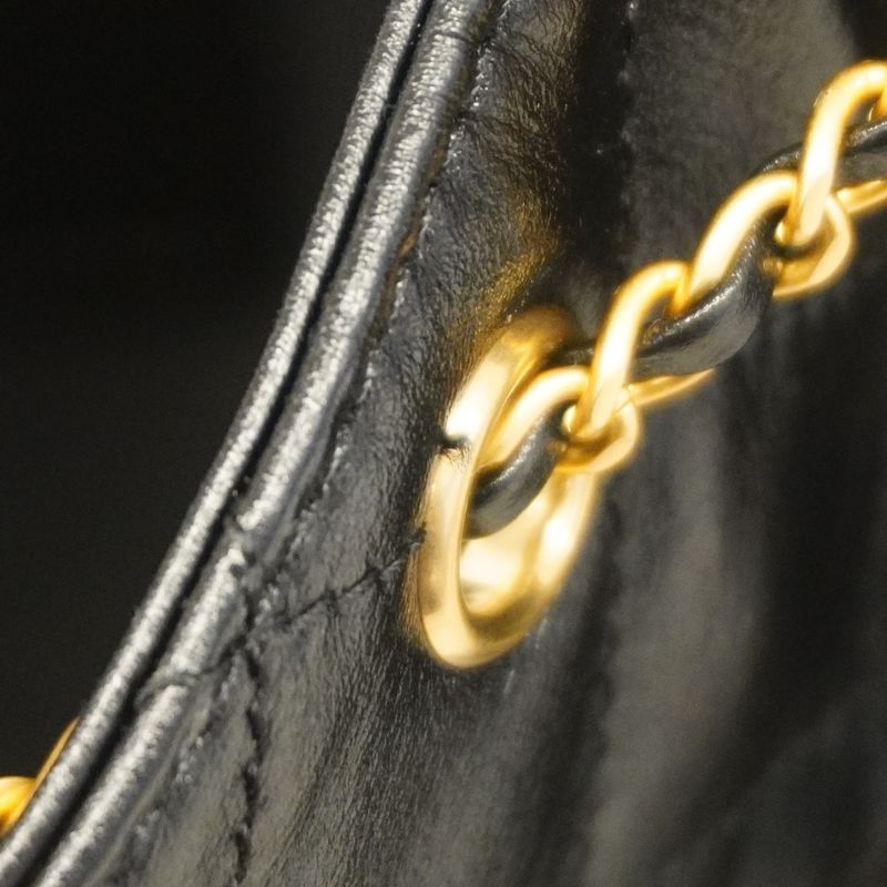 Chanel Shoulder Bag Chanel 25 Grain Calfskin Black Chien Pan Gold Hardware Women