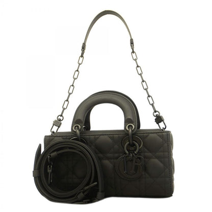 Christian Dior Handbag Canage Lady D Joy Leather Black 2way Bag Ladies