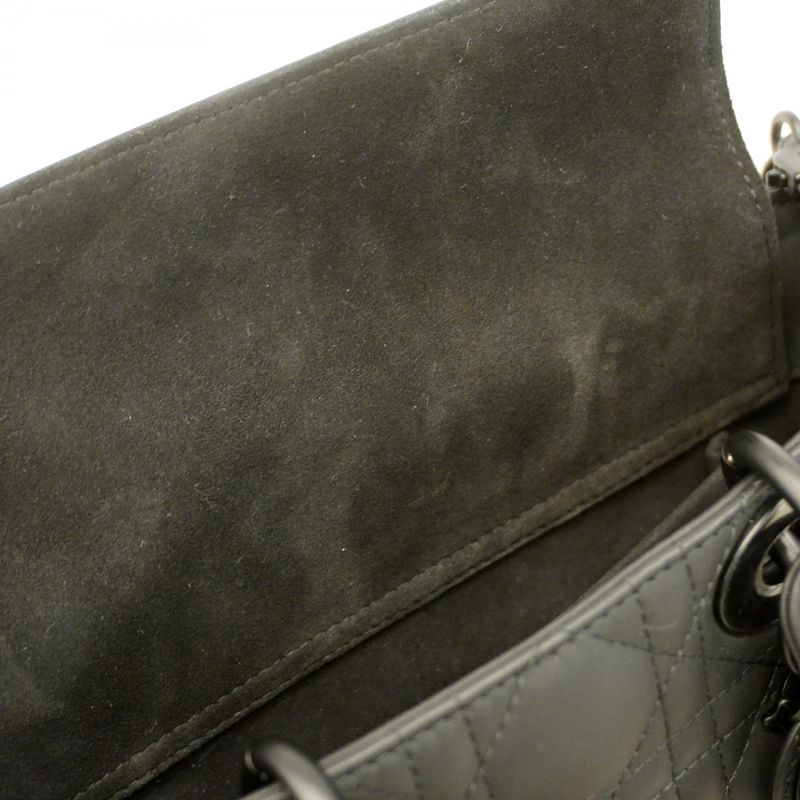 Christian Dior Handbag Canage Lady D Joy Leather Black 2way Bag Ladies