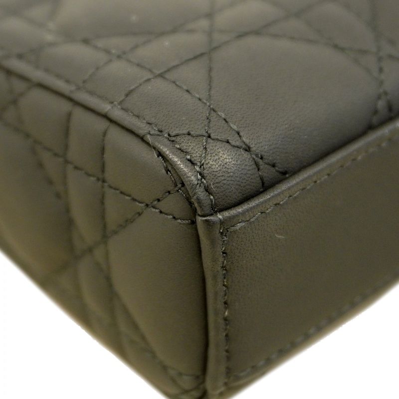Christian Dior Handbag Canage Lady D Joy Leather Black 2way Bag Ladies