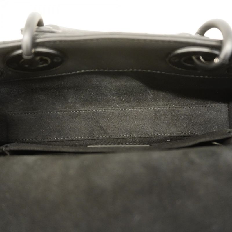 Christian Dior Handbag Canage Lady D Joy Leather Black 2way Bag Ladies