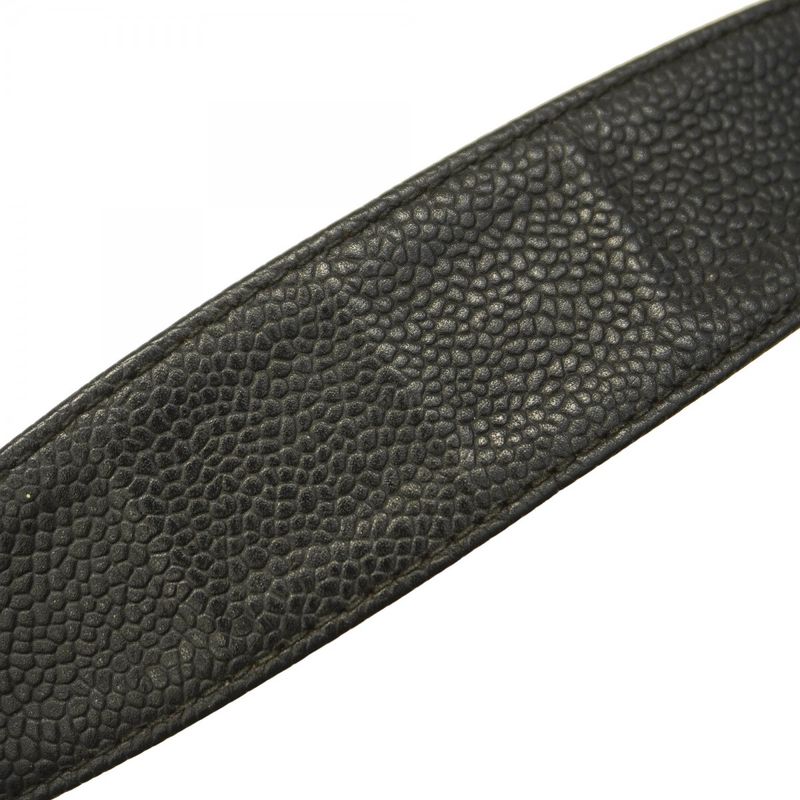 Chanel Shoulder Bag Matelasse Caviar Skin Black Gold Hardware Women