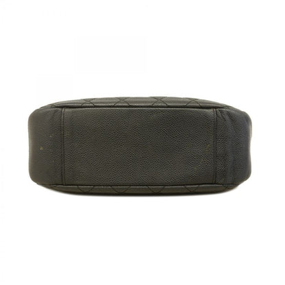 Chanel Shoulder Bag Matelasse Caviar Skin Black Gold Hardware Women