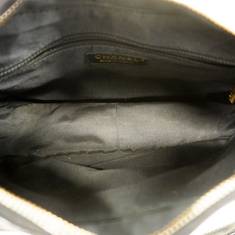 Chanel Shoulder Bag Matelasse Caviar Skin Black Gold Hardware Women