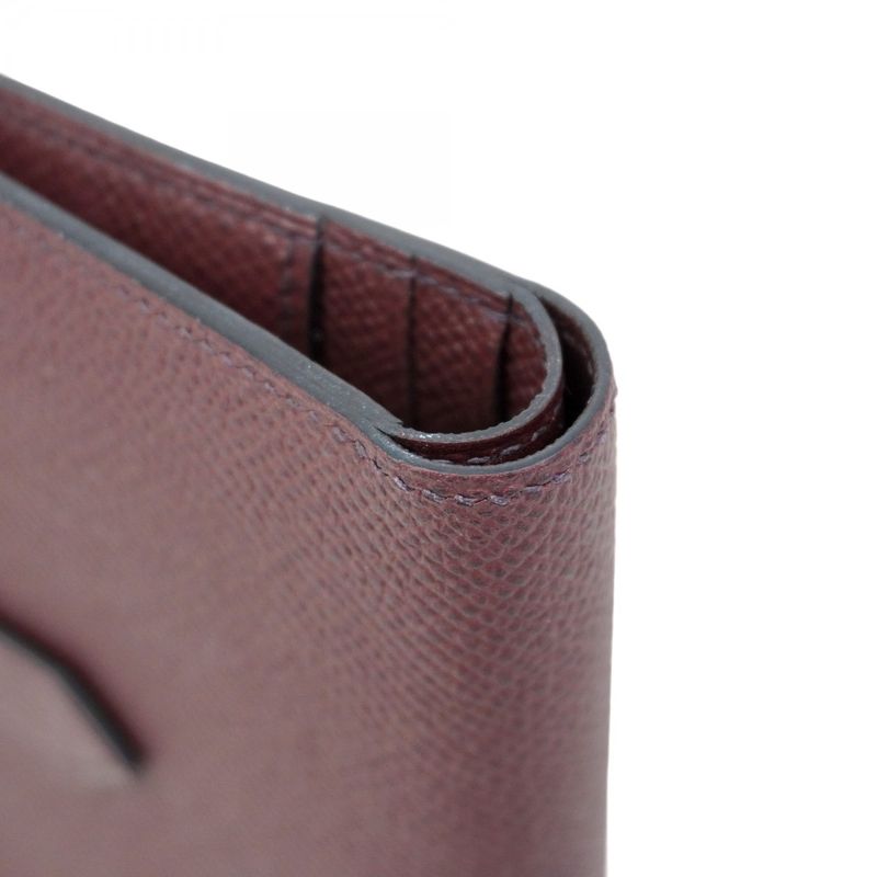 Hermes Wallet Bearn Compact Vaux Epson Bordeaux Gold Hardware Z Engraved Ladies