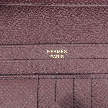 Hermes Wallet Bearn Compact Vaux Epson Bordeaux Gold Hardware Z Engraved Ladies