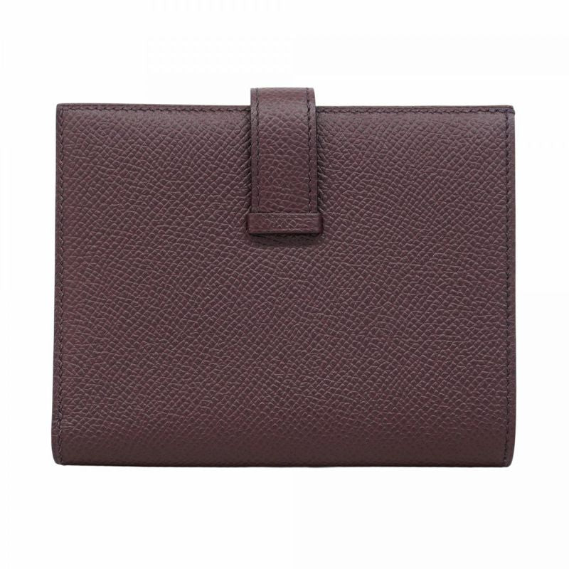 Hermes Wallet Bearn Compact Vaux Epson Bordeaux Gold Hardware Z Engraved Ladies