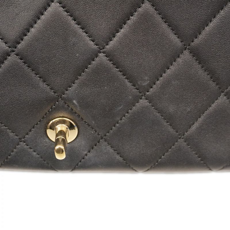 Chanel Handbag Matelasse Lambskin Navy Chien Pan Gold Hardware 2way Bag Ladies