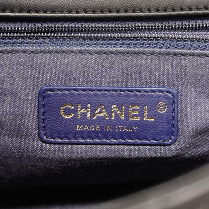 Chanel Handbag Matelasse Lambskin Navy Chien Pan Gold Hardware 2way Bag Ladies