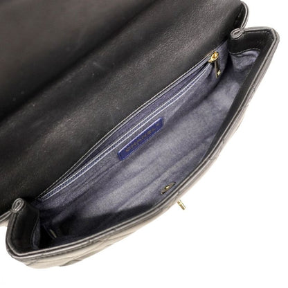 Chanel Handbag Matelasse Lambskin Navy Chien Pan Gold Hardware 2way Bag Ladies