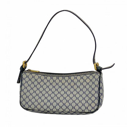 Celine Handbag Macadam Canvas Navy Gold Hardware Women