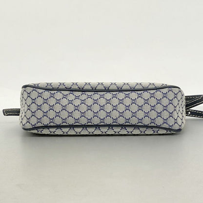 Celine Handbag Macadam Canvas Navy Gold Hardware Women