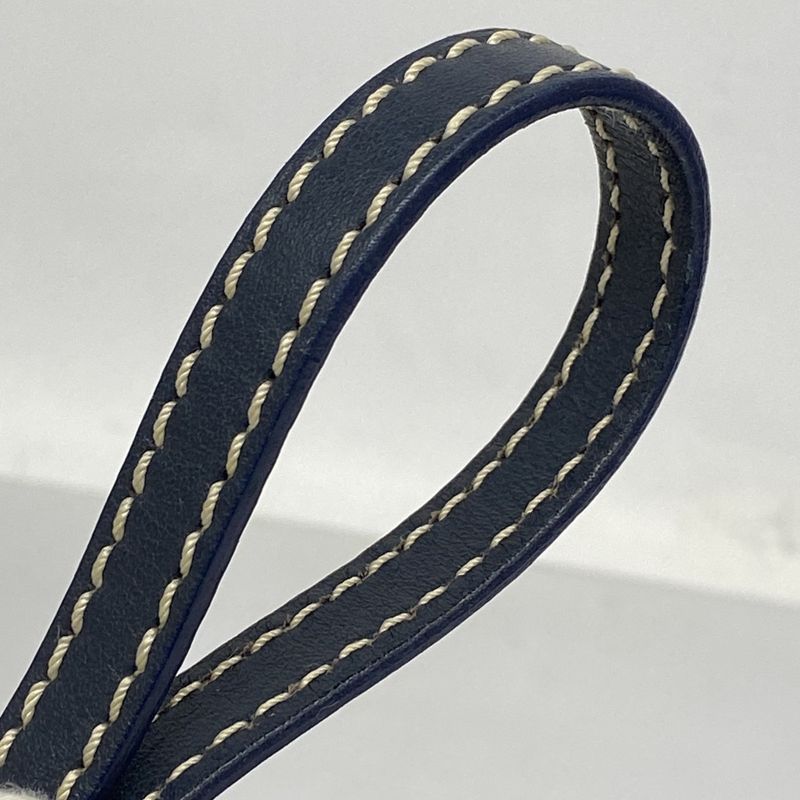 Celine Handbag Macadam Canvas Navy Gold Hardware Women