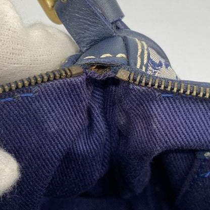 Celine Handbag Macadam Canvas Navy Gold Hardware Women